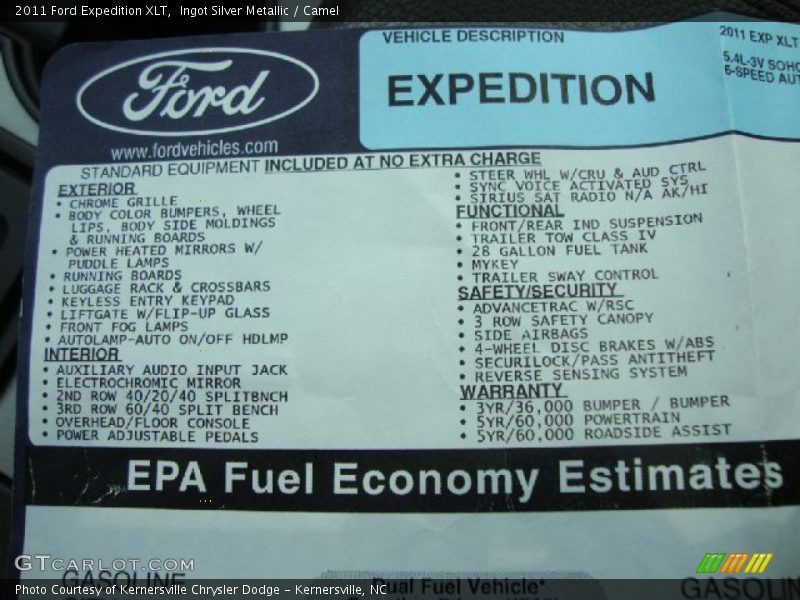 Ingot Silver Metallic / Camel 2011 Ford Expedition XLT