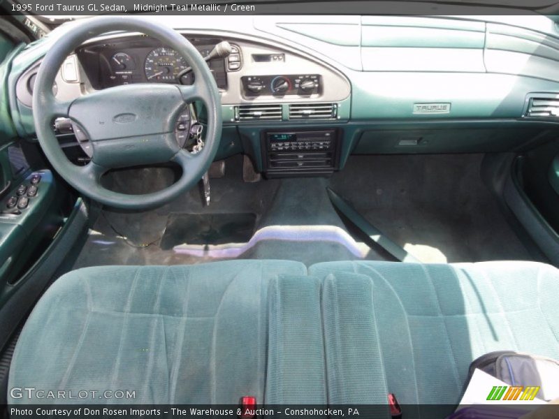 Midnight Teal Metallic / Green 1995 Ford Taurus GL Sedan