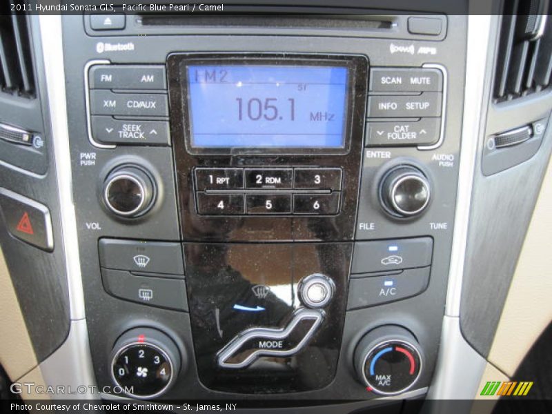 Pacific Blue Pearl / Camel 2011 Hyundai Sonata GLS