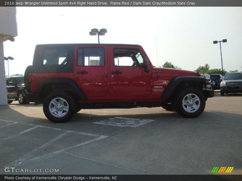 Flame Red / Dark Slate Gray/Medium Slate Gray 2010 Jeep Wrangler Unlimited Sport 4x4 Right Hand Drive