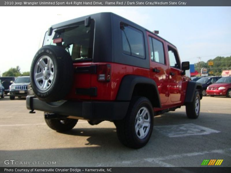 Flame Red / Dark Slate Gray/Medium Slate Gray 2010 Jeep Wrangler Unlimited Sport 4x4 Right Hand Drive