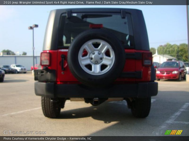 Flame Red / Dark Slate Gray/Medium Slate Gray 2010 Jeep Wrangler Unlimited Sport 4x4 Right Hand Drive