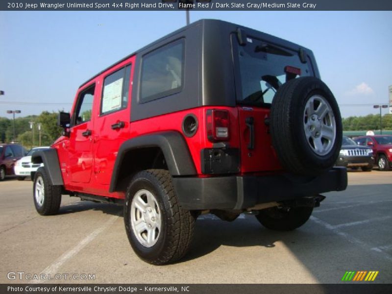  2010 Wrangler Unlimited Sport 4x4 Right Hand Drive Flame Red
