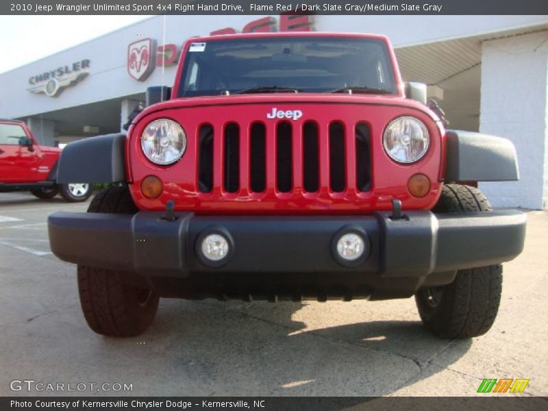Flame Red / Dark Slate Gray/Medium Slate Gray 2010 Jeep Wrangler Unlimited Sport 4x4 Right Hand Drive
