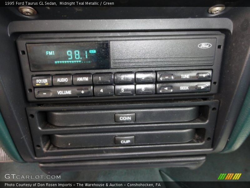Midnight Teal Metallic / Green 1995 Ford Taurus GL Sedan