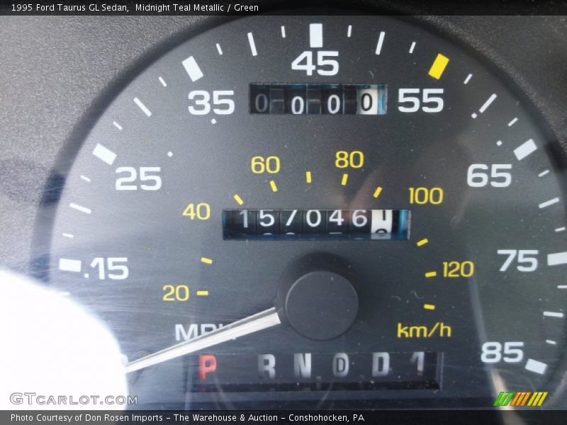 Midnight Teal Metallic / Green 1995 Ford Taurus GL Sedan