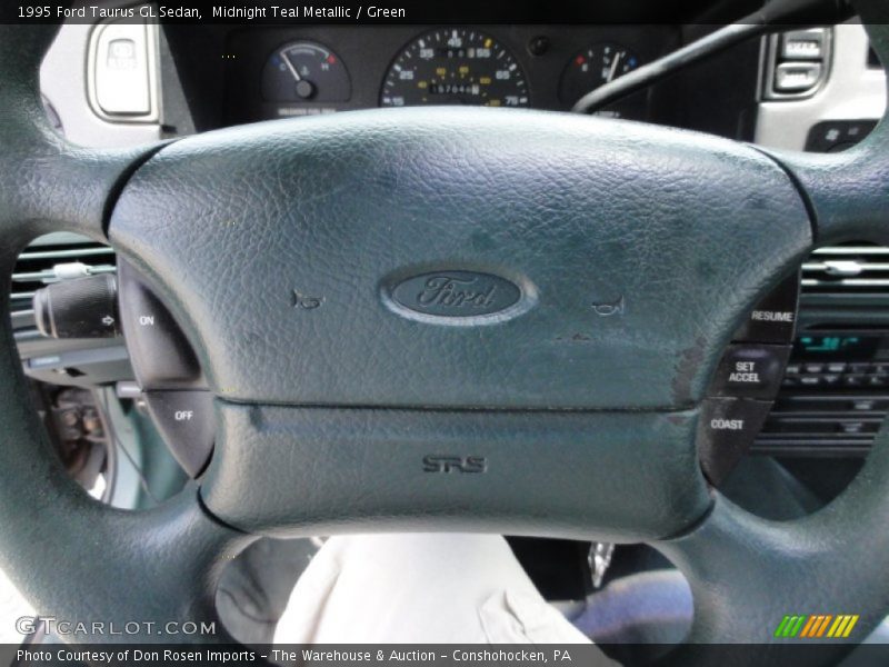 Midnight Teal Metallic / Green 1995 Ford Taurus GL Sedan