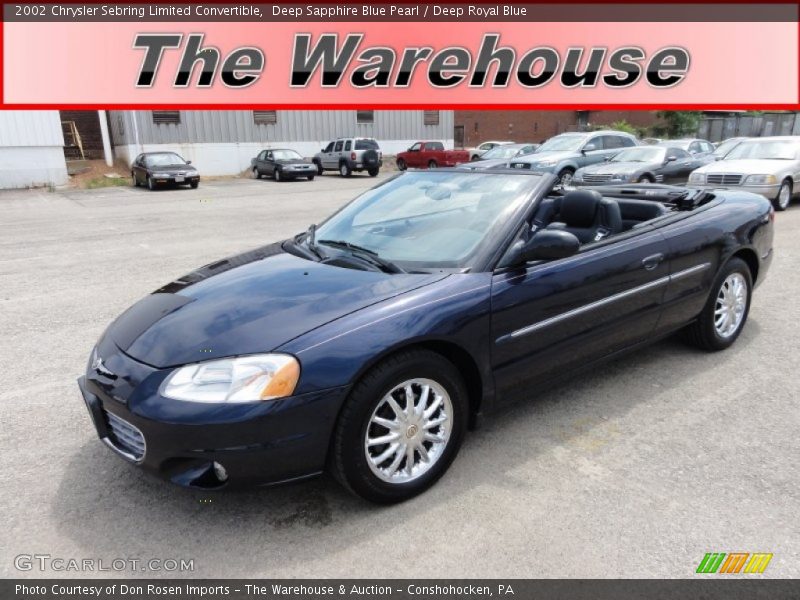 Deep Sapphire Blue Pearl / Deep Royal Blue 2002 Chrysler Sebring Limited Convertible