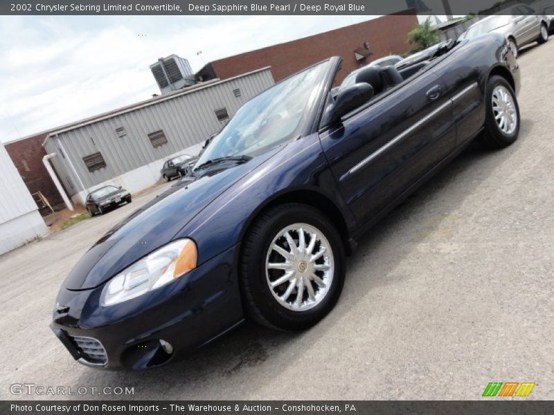 Deep Sapphire Blue Pearl / Deep Royal Blue 2002 Chrysler Sebring Limited Convertible