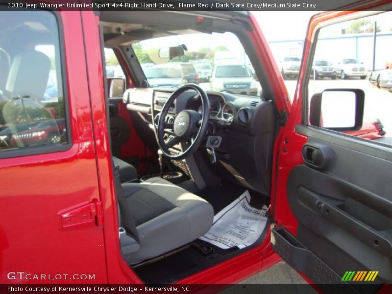 Flame Red / Dark Slate Gray/Medium Slate Gray 2010 Jeep Wrangler Unlimited Sport 4x4 Right Hand Drive