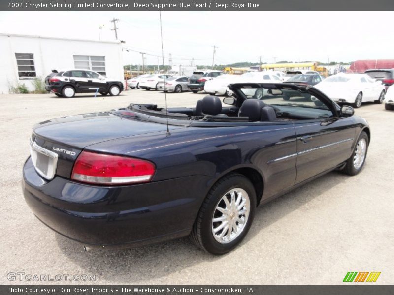 Deep Sapphire Blue Pearl / Deep Royal Blue 2002 Chrysler Sebring Limited Convertible