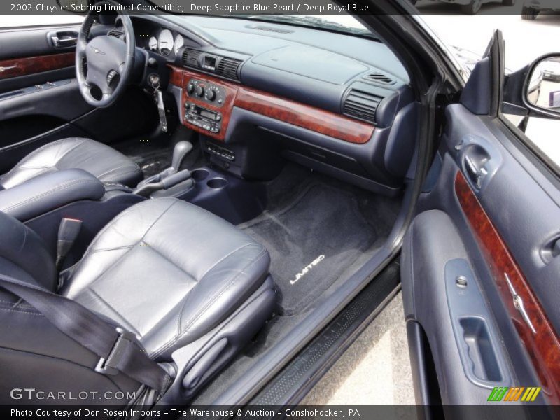 Deep Sapphire Blue Pearl / Deep Royal Blue 2002 Chrysler Sebring Limited Convertible