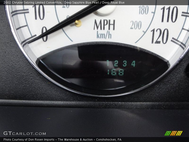 Deep Sapphire Blue Pearl / Deep Royal Blue 2002 Chrysler Sebring Limited Convertible