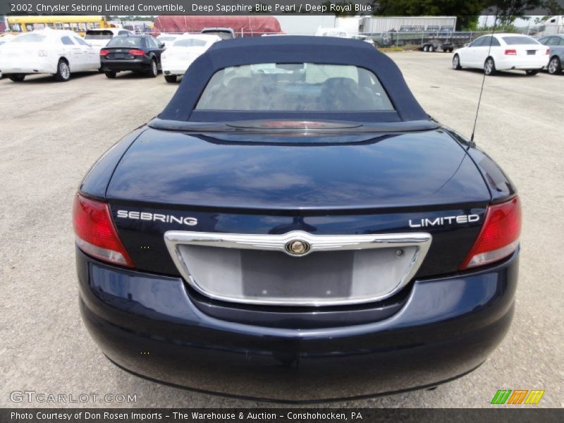 Deep Sapphire Blue Pearl / Deep Royal Blue 2002 Chrysler Sebring Limited Convertible