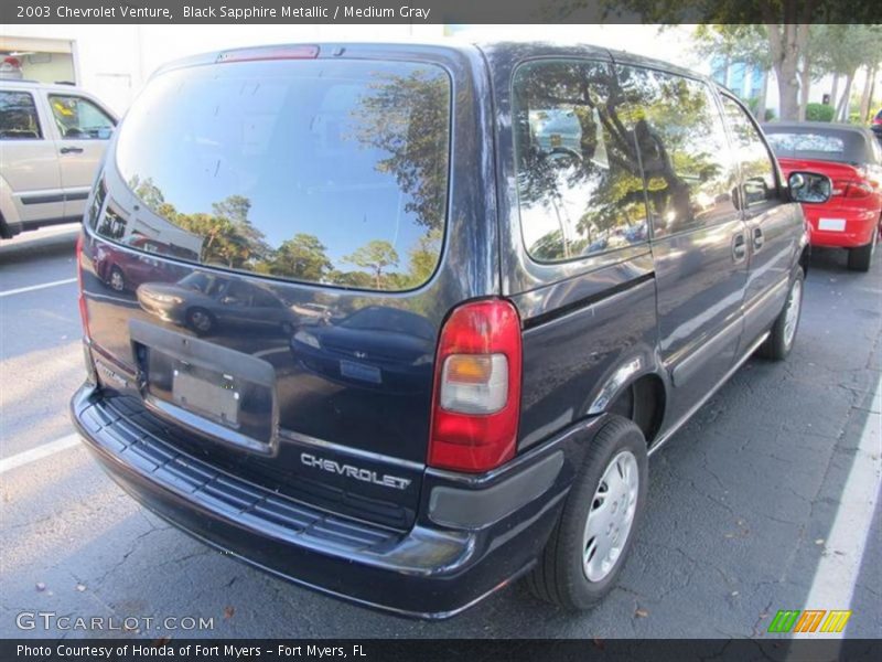 Black Sapphire Metallic / Medium Gray 2003 Chevrolet Venture