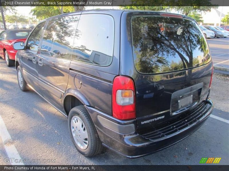 Black Sapphire Metallic / Medium Gray 2003 Chevrolet Venture