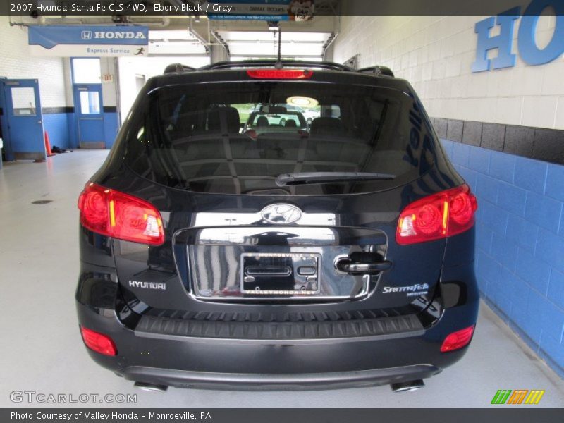 Ebony Black / Gray 2007 Hyundai Santa Fe GLS 4WD