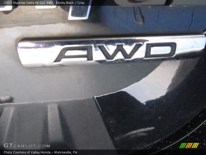 Ebony Black / Gray 2007 Hyundai Santa Fe GLS 4WD