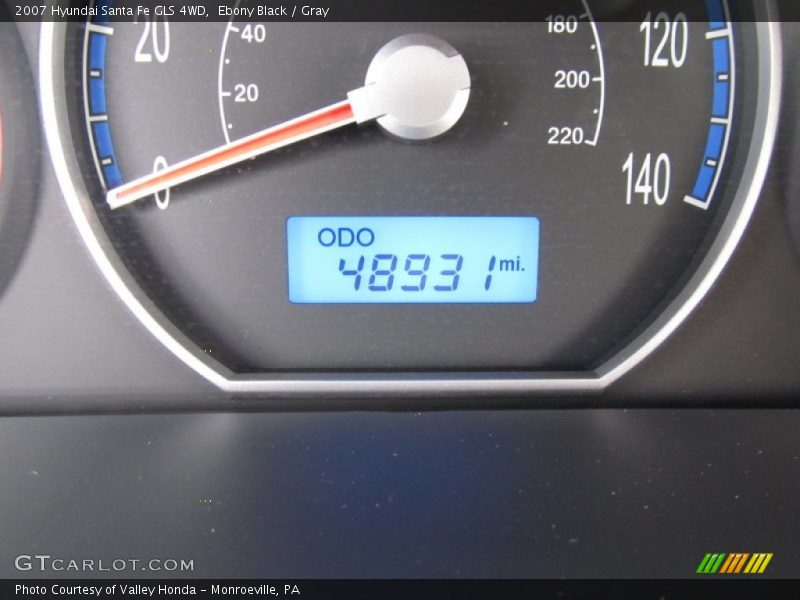 Ebony Black / Gray 2007 Hyundai Santa Fe GLS 4WD