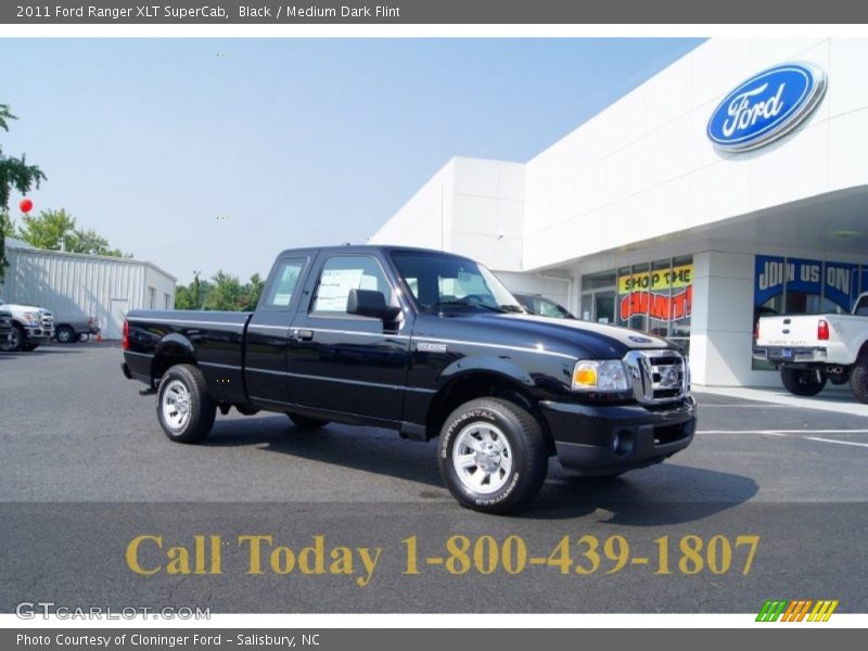 Black / Medium Dark Flint 2011 Ford Ranger XLT SuperCab