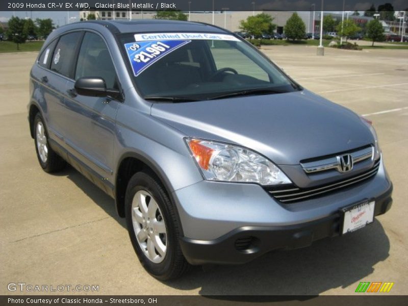 Glacier Blue Metallic / Black 2009 Honda CR-V EX 4WD