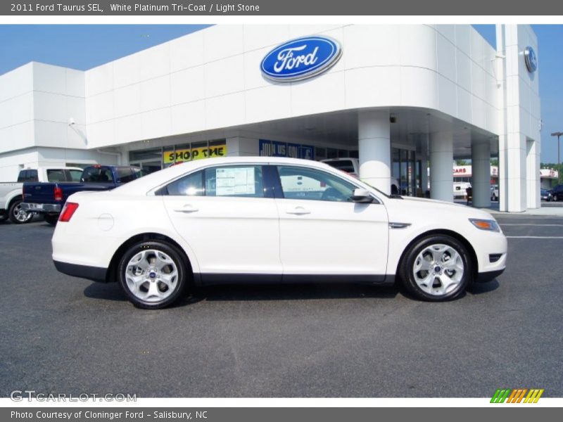 White Platinum Tri-Coat / Light Stone 2011 Ford Taurus SEL