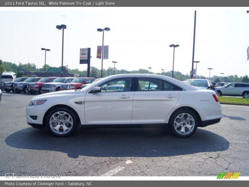 White Platinum Tri-Coat / Light Stone 2011 Ford Taurus SEL