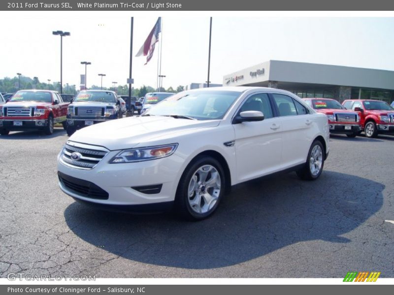 White Platinum Tri-Coat / Light Stone 2011 Ford Taurus SEL
