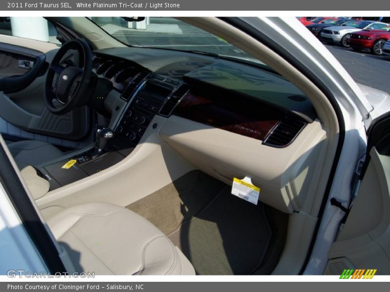 White Platinum Tri-Coat / Light Stone 2011 Ford Taurus SEL