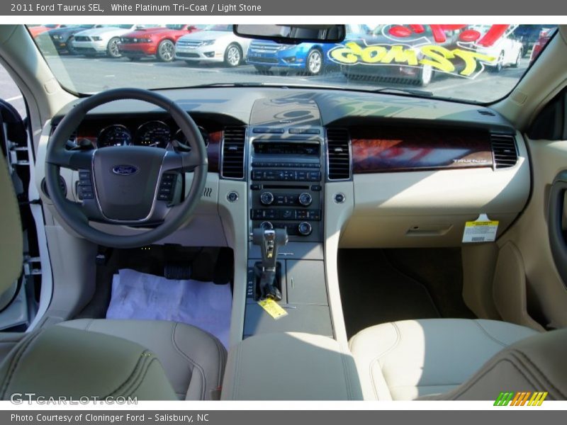 White Platinum Tri-Coat / Light Stone 2011 Ford Taurus SEL