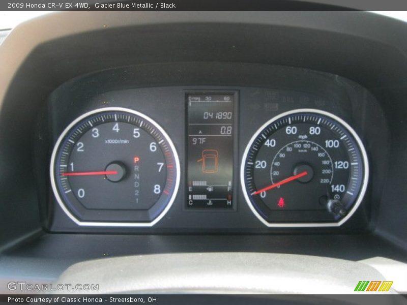 Glacier Blue Metallic / Black 2009 Honda CR-V EX 4WD