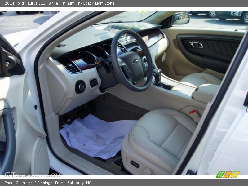 White Platinum Tri-Coat / Light Stone 2011 Ford Taurus SEL
