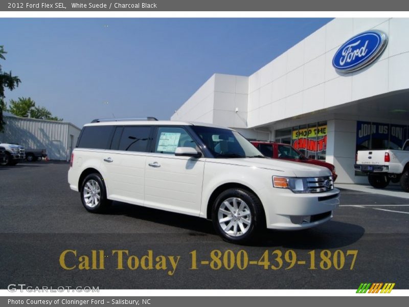 White Suede / Charcoal Black 2012 Ford Flex SEL