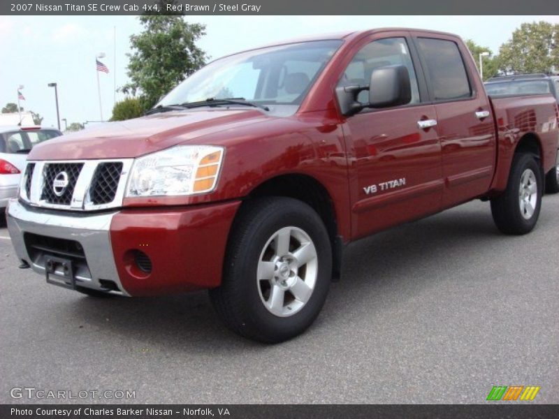 Red Brawn / Steel Gray 2007 Nissan Titan SE Crew Cab 4x4