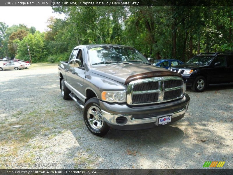 Graphite Metallic / Dark Slate Gray 2002 Dodge Ram 1500 ST Quad Cab 4x4