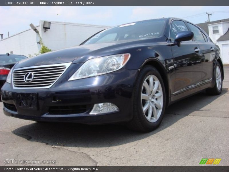 Black Sapphire Blue Pearl / Black 2008 Lexus LS 460