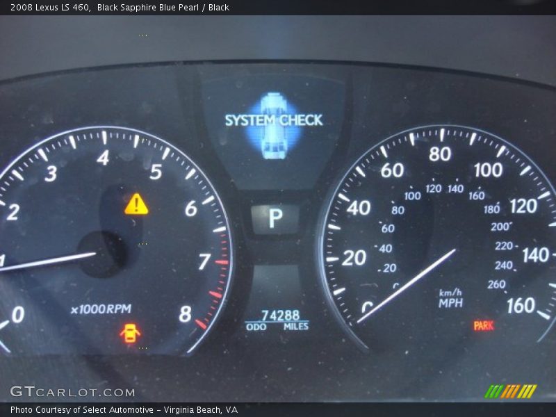 Black Sapphire Blue Pearl / Black 2008 Lexus LS 460
