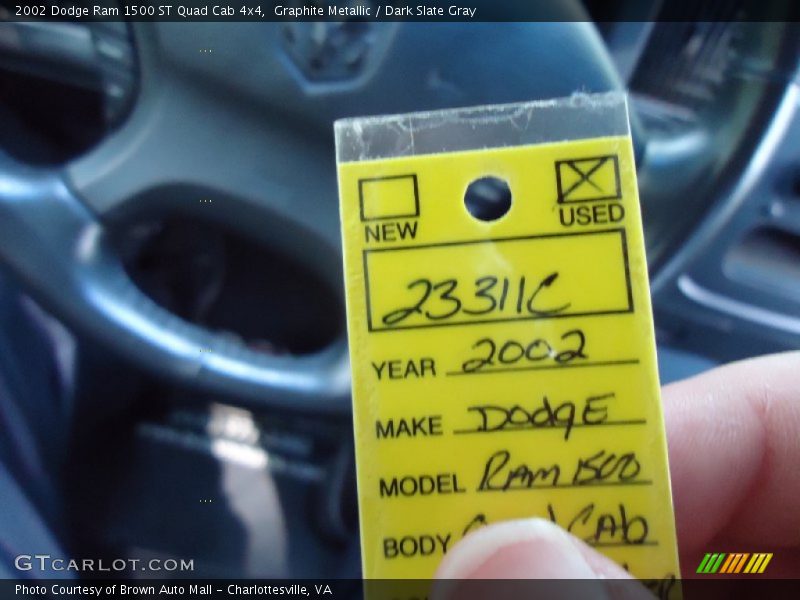 Graphite Metallic / Dark Slate Gray 2002 Dodge Ram 1500 ST Quad Cab 4x4