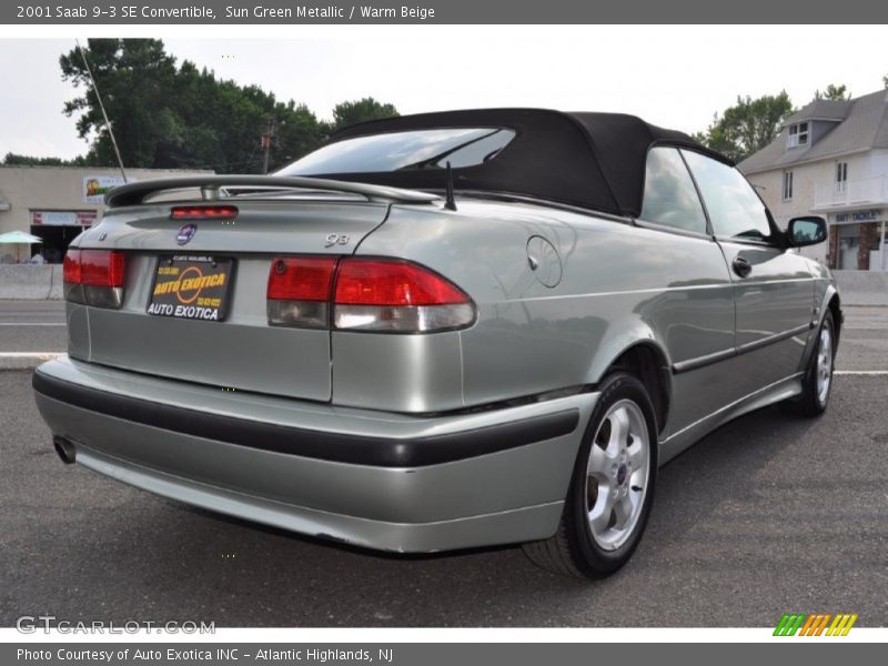 Sun Green Metallic / Warm Beige 2001 Saab 9-3 SE Convertible