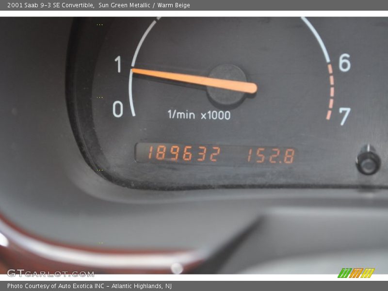 Sun Green Metallic / Warm Beige 2001 Saab 9-3 SE Convertible