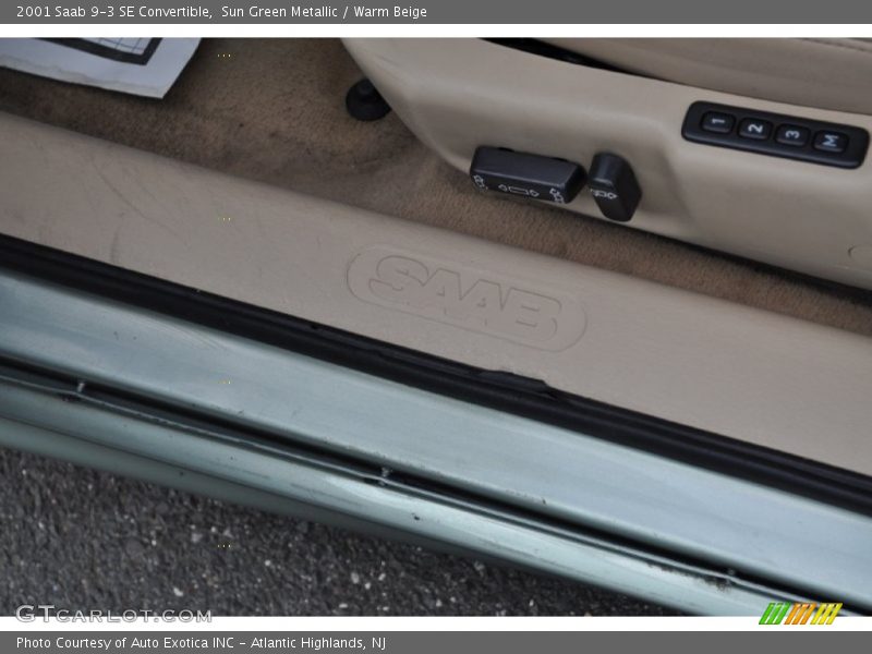 Sun Green Metallic / Warm Beige 2001 Saab 9-3 SE Convertible