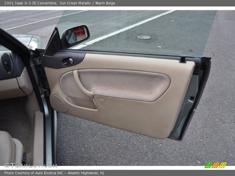 Sun Green Metallic / Warm Beige 2001 Saab 9-3 SE Convertible