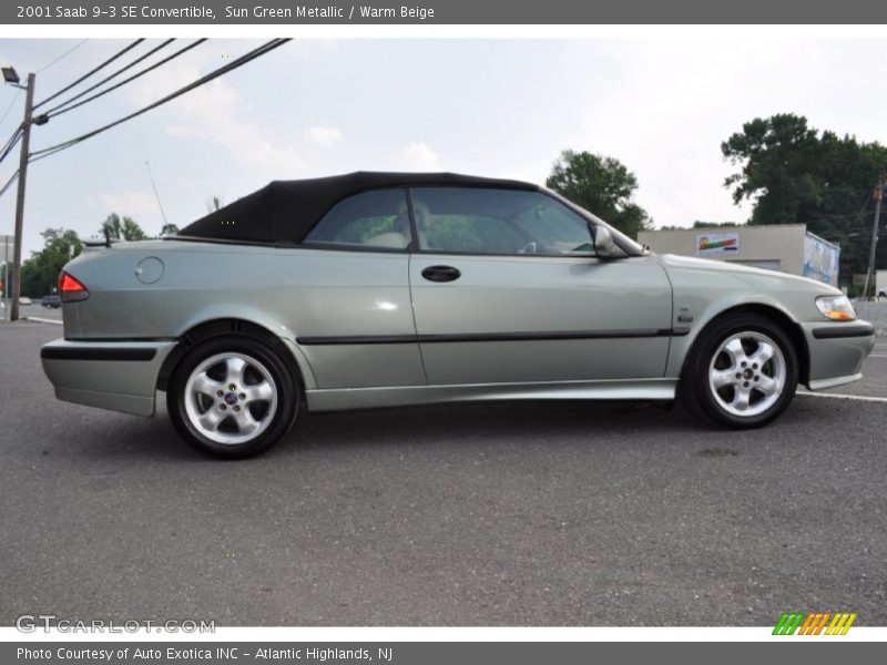 Sun Green Metallic / Warm Beige 2001 Saab 9-3 SE Convertible