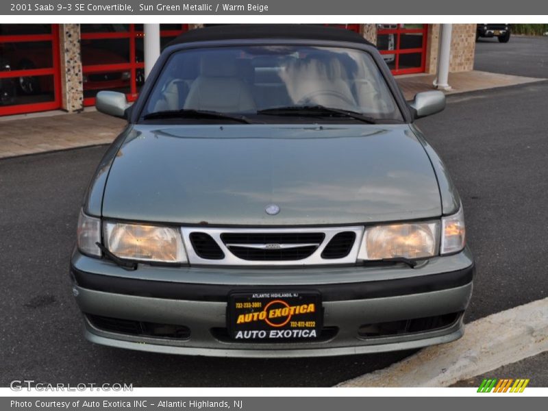 Sun Green Metallic / Warm Beige 2001 Saab 9-3 SE Convertible