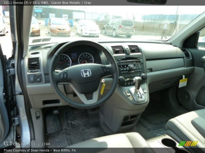 Glacier Blue Metallic / Gray 2011 Honda CR-V EX-L 4WD