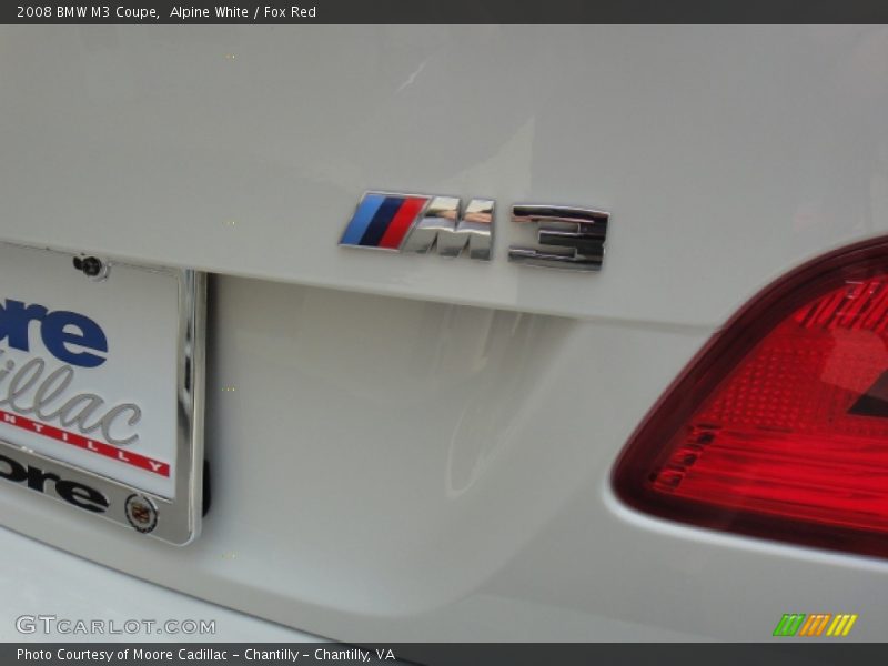 Alpine White / Fox Red 2008 BMW M3 Coupe