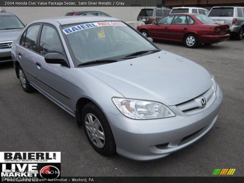 Satin Silver Metallic / Gray 2004 Honda Civic Value Package Sedan