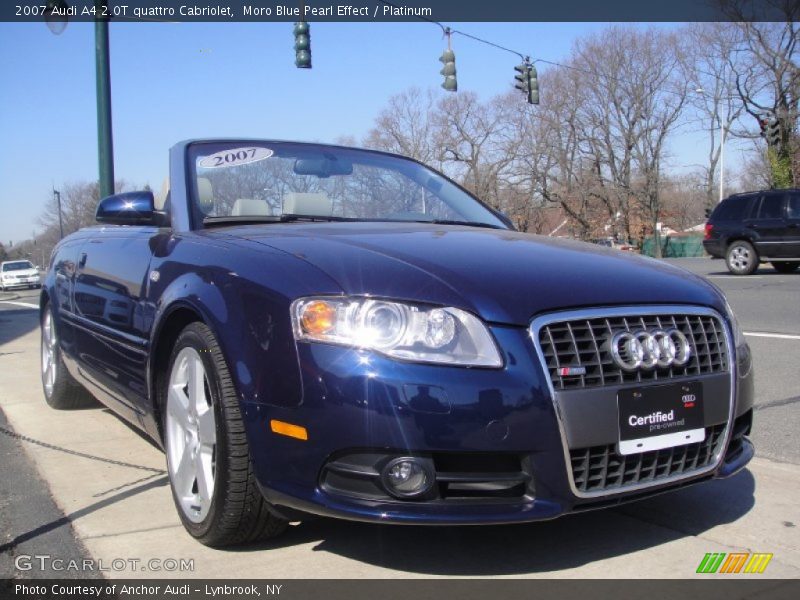 Moro Blue Pearl Effect / Platinum 2007 Audi A4 2.0T quattro Cabriolet