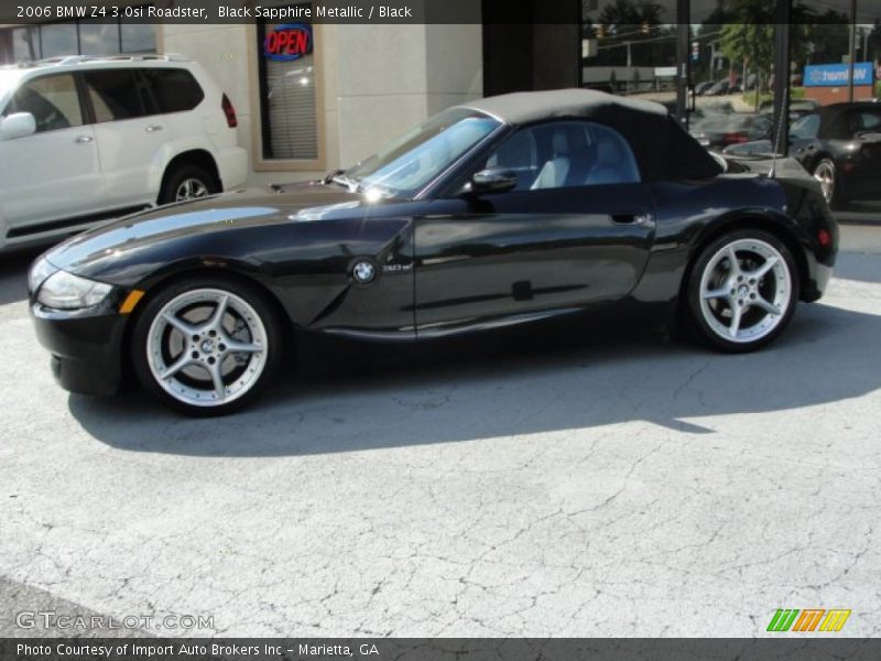 Black Sapphire Metallic / Black 2006 BMW Z4 3.0si Roadster