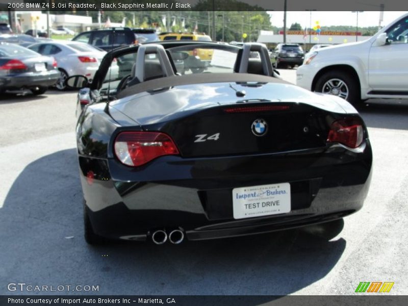 Black Sapphire Metallic / Black 2006 BMW Z4 3.0si Roadster